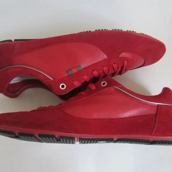 NEW DEADSTOCK with BOX Gucci Red Lace-up Sneakers - Picture 1 of 15